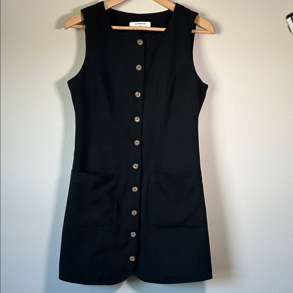 Commense Dresses & Skirts - Commense Black Sleeveless Button Mini Dress